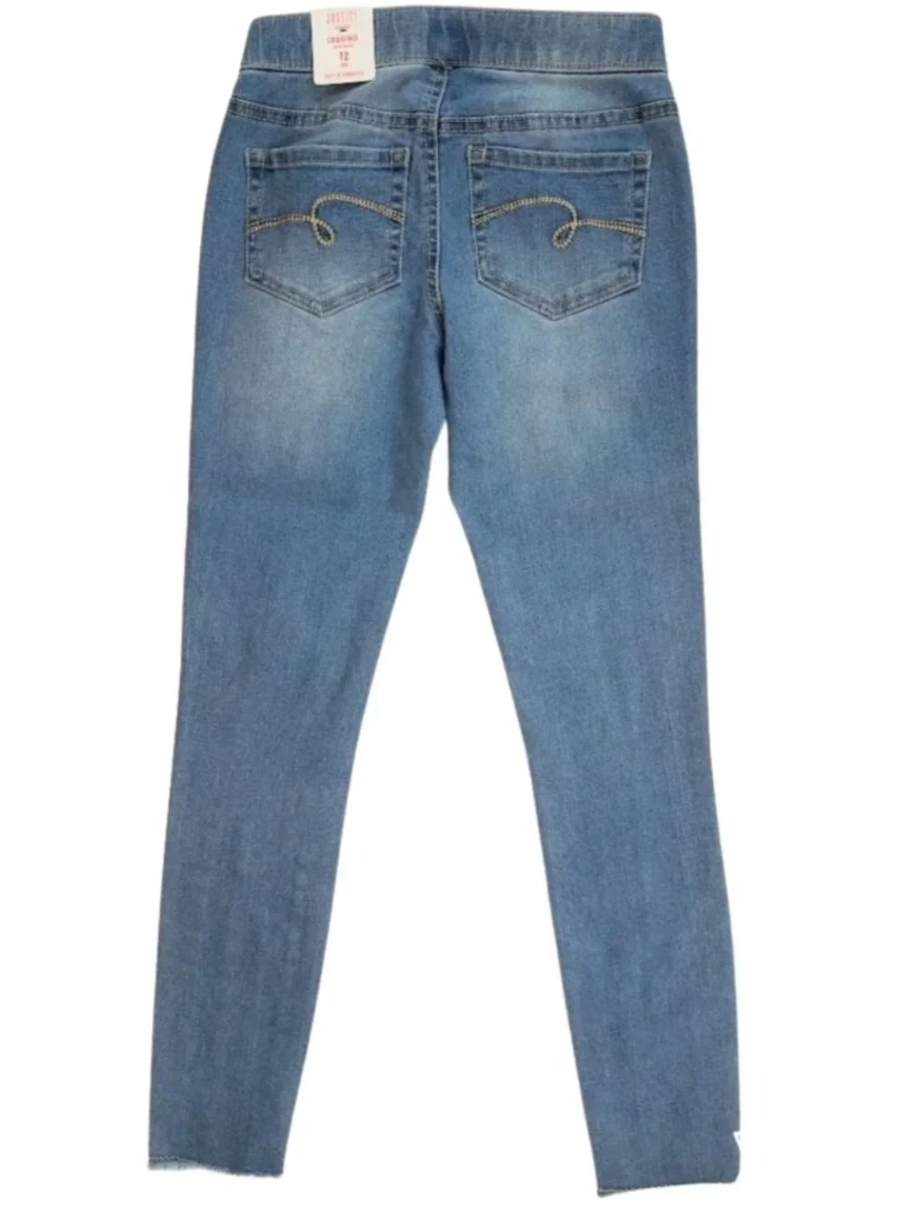 JUSTICE Embellished Mid Rise Pull-On Jean Leggings - Girl's 12 Slim